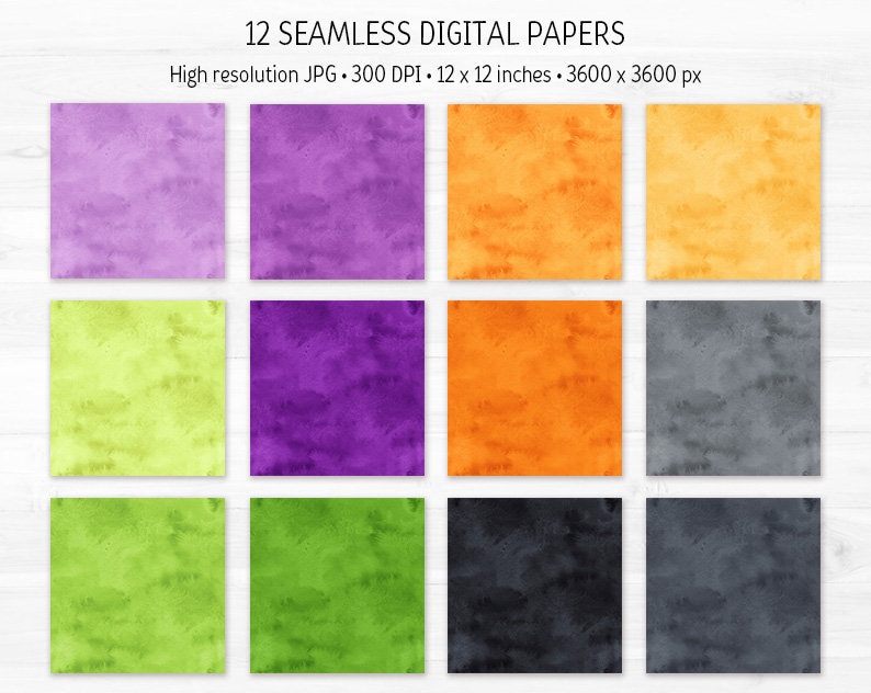 Watercolor Halloween Digital Paper Pack Halloween Hues - Etsy