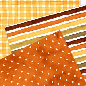 Watercolor Autumn Digital Paper Pack Cozy Fall Seamless Pattern Polka ...