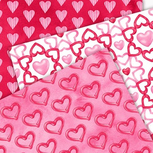 Valentine Day Digital Paper Pack Watercolor Love Seamless Pattern ...