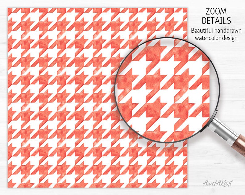 90 Watercolor Tinted Houndstooth Rainbow Digital Paper Pack Bundle ...
