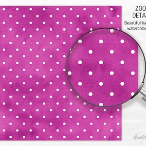 Violet Watercolor Polka Dot Digital Paper Pack Purple Seamless Pattern ...