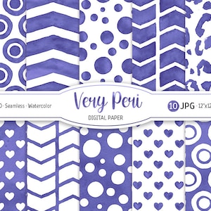 Pacchetto di carta digitale molto Peri Acquerello Coriandoli Seamless Pattern Sfondo stampabile Compleanno Ragazza Viola Leopardo texture Cuore Chevron