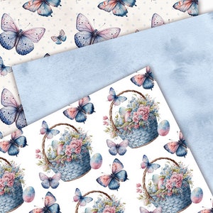 Easter Digital Paper Pack Watercolor Easter Seamless Pattern Printable ...