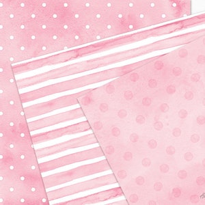 Blush Pink Seamless Pattern Watercolor Polka Dot Digital Paper Pack ...