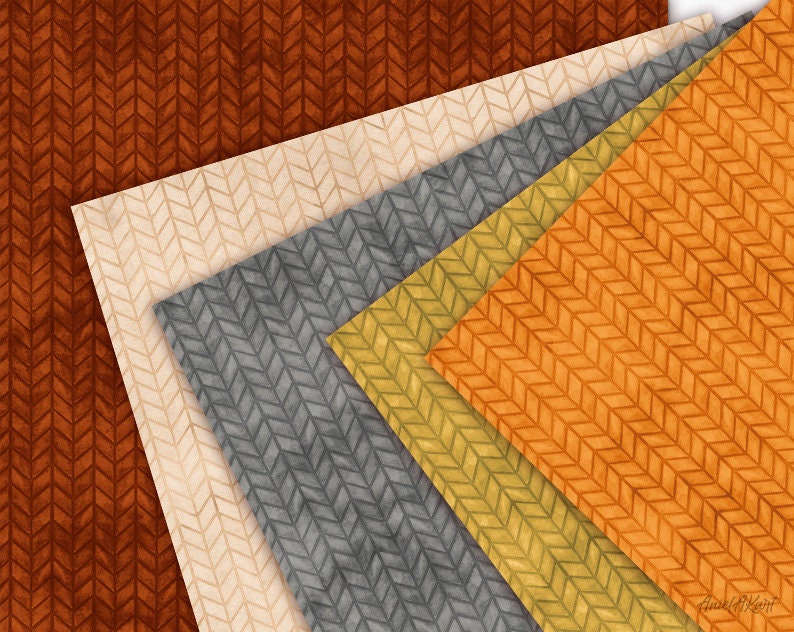 Autumn Sweater Digital Paper Pack Cozy Fall Knit Seamless Pattern ...