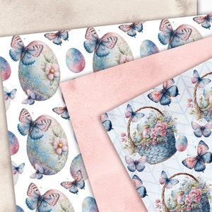 Easter Digital Paper Pack Watercolor Easter Seamless Pattern Printable ...
