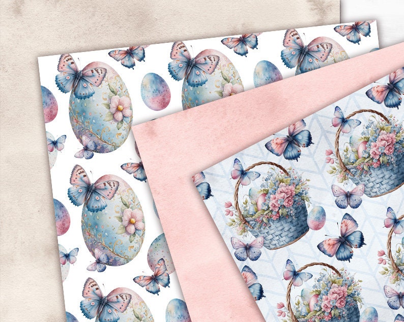 Easter Digital Paper Pack Watercolor Easter Seamless Pattern - Etsy