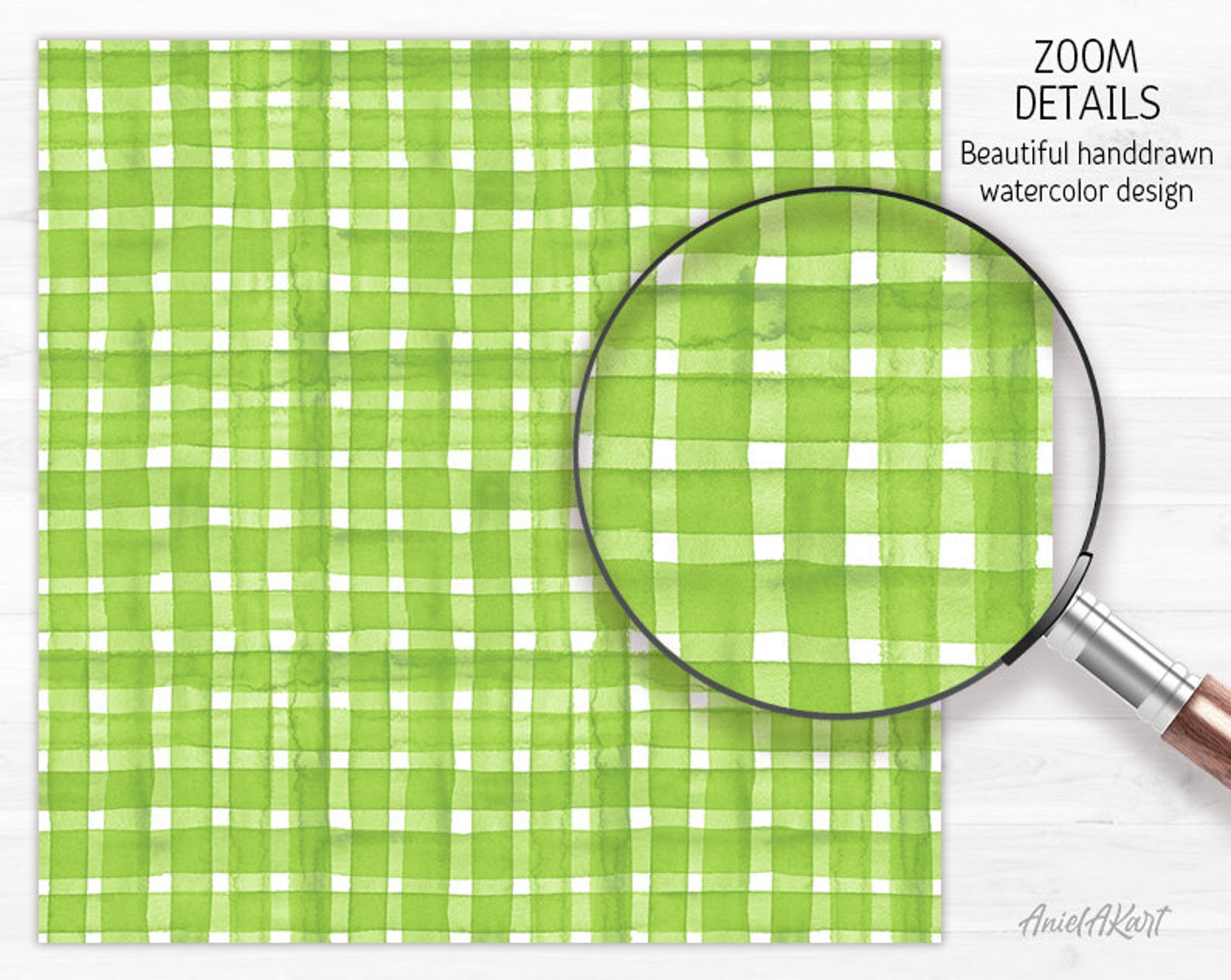 Green Seamless Pattern Watercolor Polka Dot Digital Paper Pack ...