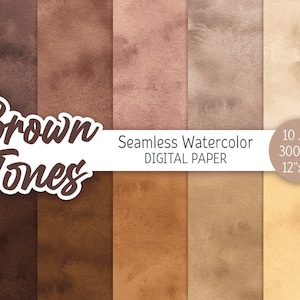 Fundo aquarela marrom marrom ombre pacote de papel digital padrão sem costura tons de café texturas clipart para impressão scrapbooking design de papel