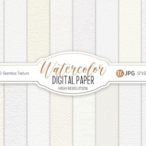 Aquarelle Digital Paper Pack Aquarelle Texture transparente Imprimable Papier blanc fond Digital Scrapbook Paper Clipart Instant Download