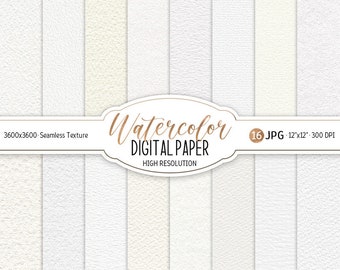 Watercolor Digital Paper Pack Watercolor Seamless Texture Printable White Paper background Digital Scrapbook Paper Clipart Instant Download