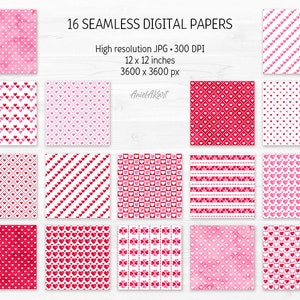 Watercolor Valentine Digital Paper Pack Valentine Printable Background ...