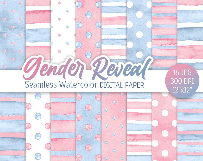 Blush Pink and Blue Seamless Pattern Watercolor Polka Dot - Etsy