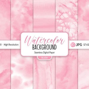 Blush rosa Aquarell Hintergrund Abstrakt Hochzeit Digital Paper Pack Baby Shower Seamless Muster Printable Scrapbooking Papier Mädchen Textur