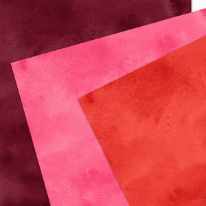 Watercolor Valentine Day Digital Paper Pack Pink Hues Seamless Pattern ...