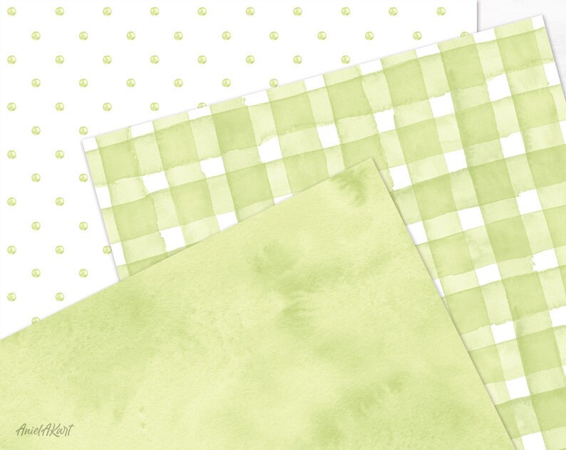 Light Green Seamless Pattern Watercolor Polka Dot Digital | Etsy