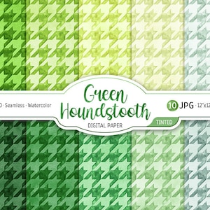 Aquarel groen getint Houndstooth naadloze patroon salie achtergrond Ombre digitale papier Pack textuur afdrukbare Scrapbooking papierontwerp
