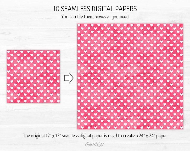 Bright Pink Digital Paper Pack Watercolor Confetti Seamless Pattern ...