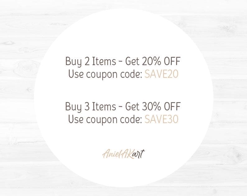 Puede incluir: C&iacute;rculo blanco con el texto: "Compra 2 art&iacute;culos - Obt&eacute;n un 20% de descuento Usa el c&oacute;digo de cup&oacute;n: SAVE20 Compra 3 art&iacute;culos - Obt&eacute;n un 30% de descuento Usa el c&oacute;digo de cup&oacute;n: SAVE30 Aniel AKart"