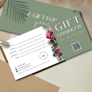 Editable Gift Certificate For Esthetician | Printable Gift Voucher | Printable Modern Design | Nail Tech | Lash Technician Canva Template |