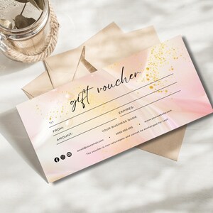 Printable Feminine Gift Card | Canva Template |  Feminine Gift Certificate , Editable Gift Voucher Design, Esthetician Gift Certificate, LUX