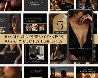 Valentines Spray Tan Instagram Templates | Social Media Quotes (Canva)