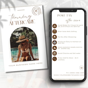 Editable Spray Tan Post Care Template | Digital Post tan Care | Tan Care Card  | Spray Tan Aftercare Card | Instagram Reel Tan Card | TAN