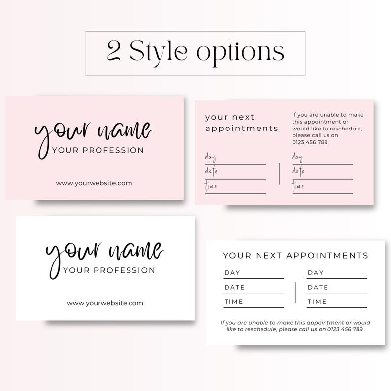 Minimalist Appointment Card Template | Beauty Business (canva) - Etsy