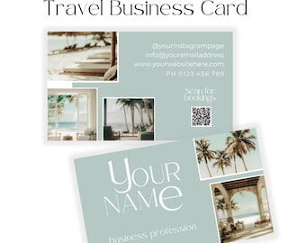 Travel Agent Business Cards | Editable Canva Template | Travel Agency Card | Video Tutorial