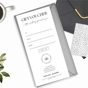 Minimalist Voucher, Esthetician Gift Voucher, Editable Gift Certificate, Printable Gift Card, Canva Gift voucher, Beauty Salon template,