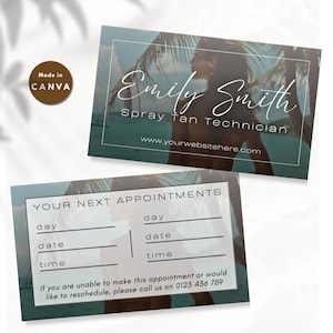 Herinneringskaart spraytan-afspraak Canva-sjabloon, bewerkbare herinnering bruining afspraak, aanpasbare spraytanning boekingsherinnering Canva