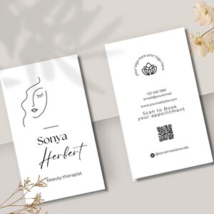 Business Card QR Code | Scan QR Code card | minimalist business card with scannable QR Code, Business Card Template Simple, template -bw