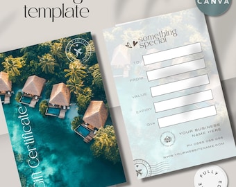 Editable Travel Gift Card Template | Canva Travel Voucher | Printable Vacation Certificate | Video Tutorials