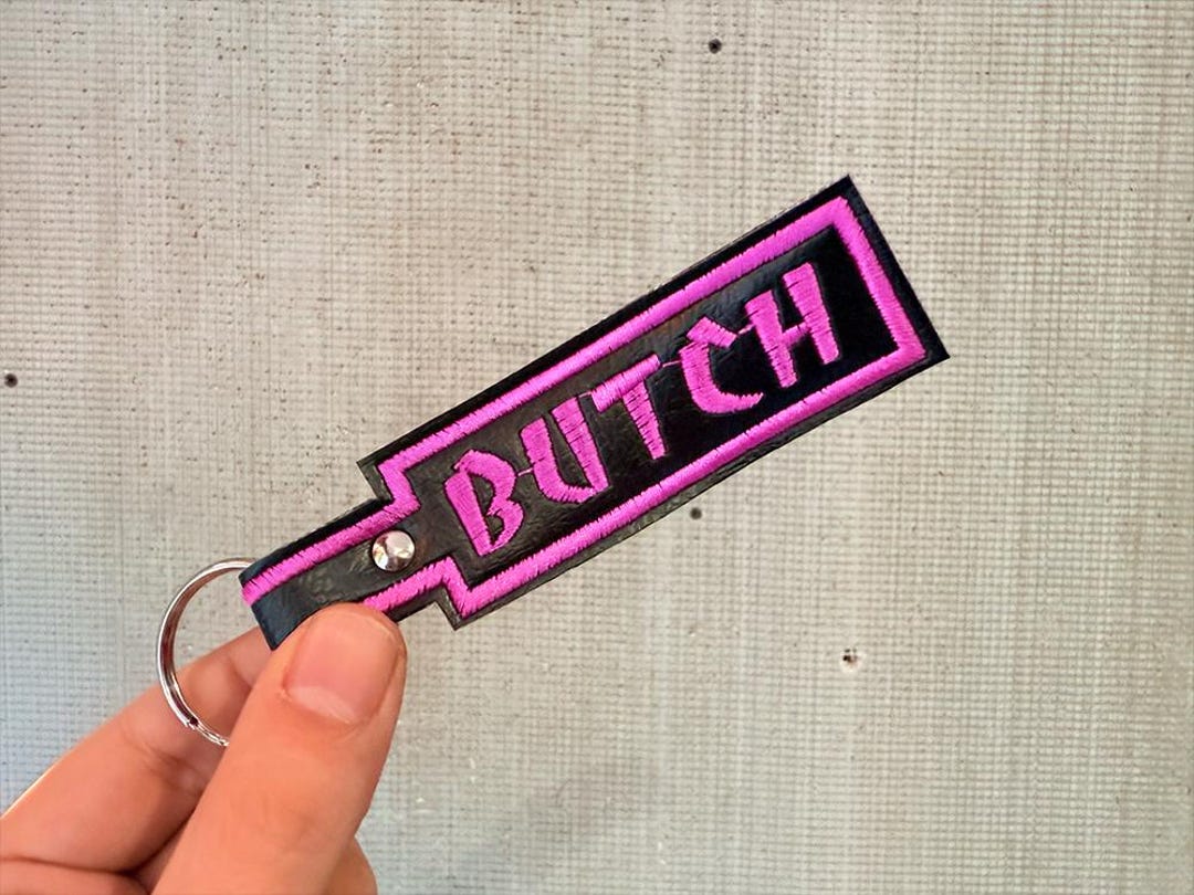 But Keychain Butch Embroidered Keychain - Etsy