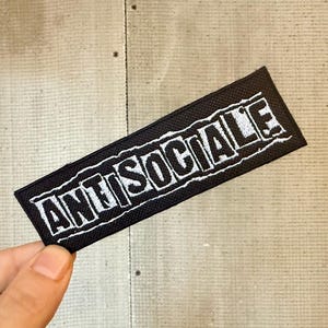 ANTISOCIAL, embroidered patch