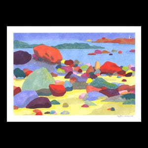 Kerlouan, Brittany, Landscape, A4 Risograph, Sea