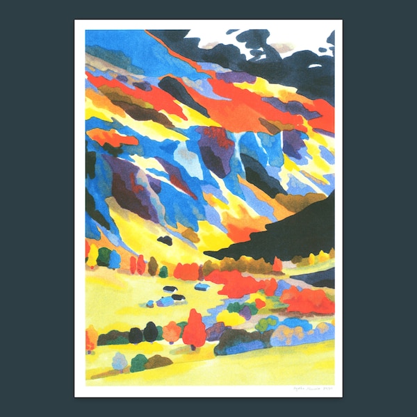 Sétives, impression riso A3, Montagne, Vanoise, Alpes