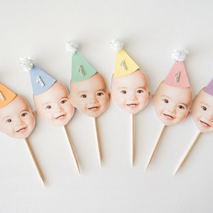 Personalised Face Cake Topper/ Number Cake Topper/1st Birthday/  Milestone toppers/ Pastel silver