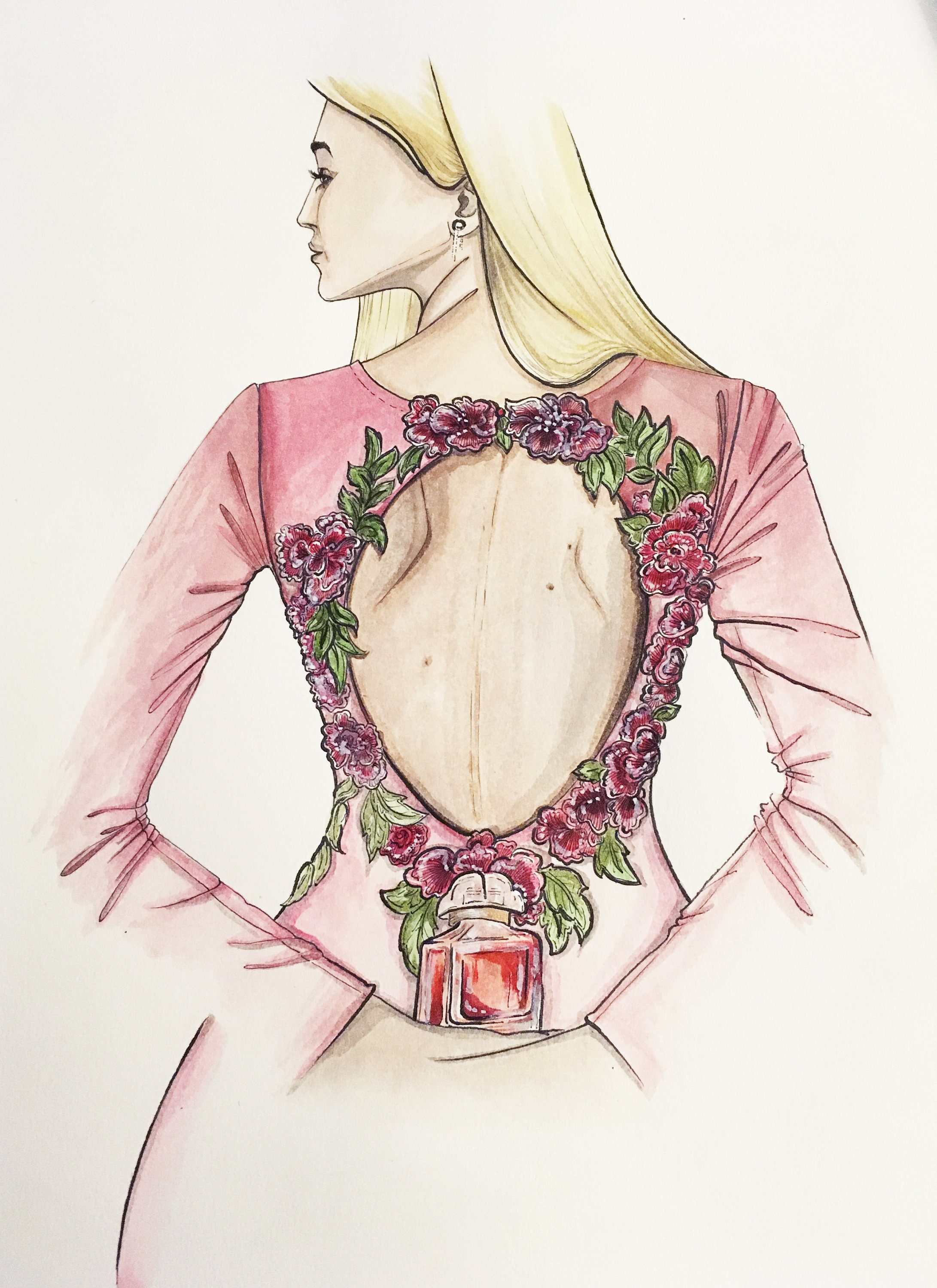 Illustration Originale La Femme Au Parfum