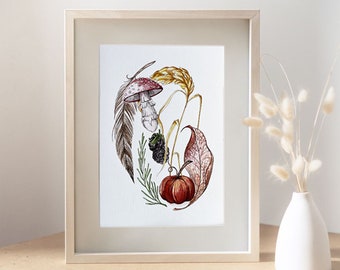 Original illustration Fragment of Autumn