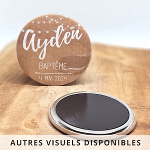 Aimant magnet personnalisé baptême communion / Cadeau invités personnalisable  magnet frigo / Idée cadeau homme femme / Baptême fille garçon