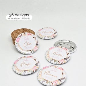 Regalo personalizado para despedida de soltera / Equipo de novias Futura novia despedida de soltera / Insignias con imán, espejo, abrebotellas, llavero / Insignia de regalo para despedida de soltera imagen 2