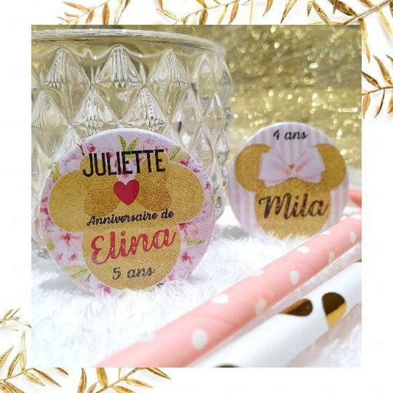 Magnet Badge Mirror Keyring Anniversary Personalisable Baptism Child Girl Minnie Disney Princess Gift Guests Souvenir Party Supplies Paper Party Supplies Stokfella Com
