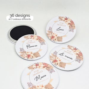 Regalo personalizado para despedida de soltera / Equipo de novias Futura novia despedida de soltera / Insignias con imán, espejo, abrebotellas, llavero / Insignia de regalo para despedida de soltera imagen 6