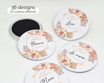 Regalo personalizado para despedida de soltera / Equipo de novias Futura novia Invitados a la despedida de soltera / Pines con imán, espejo, abrebotellas, llavero / Insignia de regalo para despedida de soltera