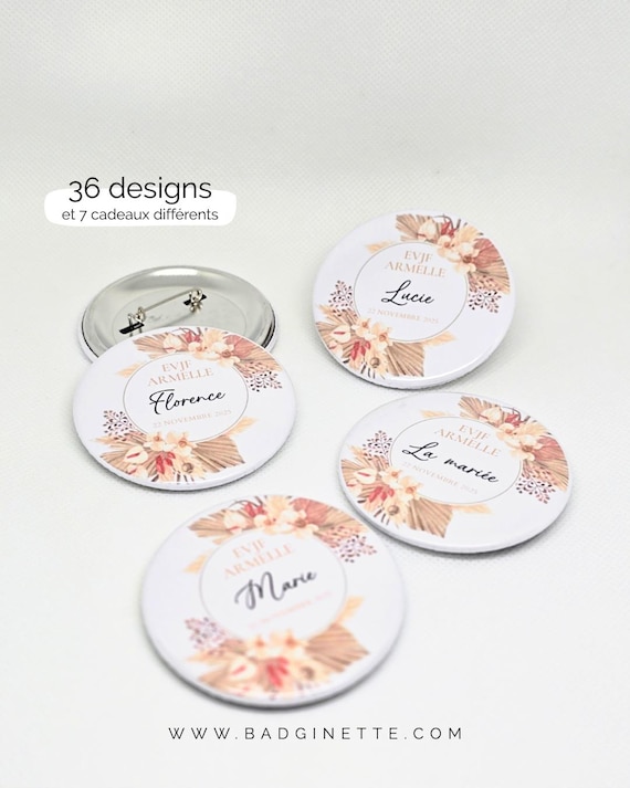 EVJF cadeau personnalisé / Team bride Future mariée EVG / Badge pins magnet miroir décapsuleur porte-clés / Hen do party gift badge
