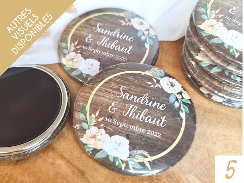Mariage personnalisé / Badge aimant miroir décapsuleur Etsy France