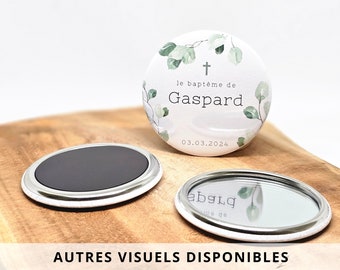 Décapsuleur miroir magnet bougie boîte dragées / Baptême cadeau invités personnalisé fille garçon / Idées cadeaux homme femme / Baptism gift