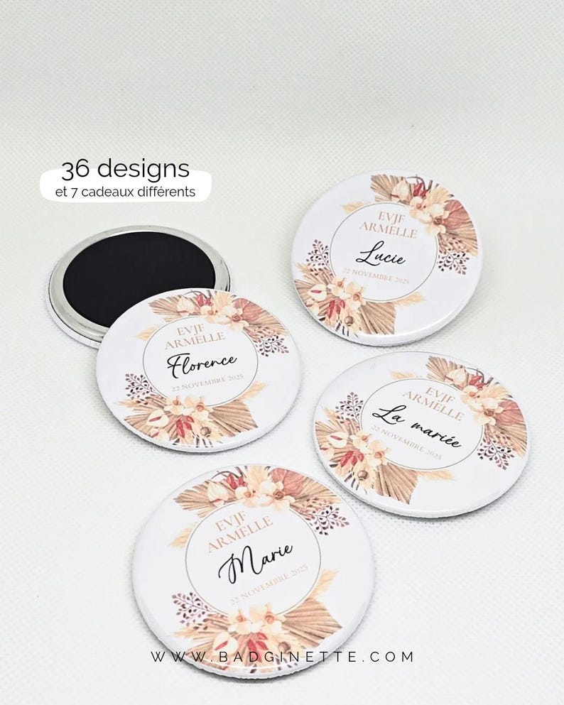 Personalized Hen Party/Stag Party Team Bride Pin Badge - Gift Accessory - Pocket Mirror Magnet, Bottle Opener, Keychain, Personalized Pin image 3