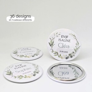 Regalo personalizado para despedida de soltera / Equipo de novias Futura novia despedida de soltera / Insignias con imán, espejo, abrebotellas, llavero / Insignia de regalo para despedida de soltera imagen 4